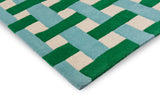 Brink & Campman Harlequin Basket 100% Pure New Wool Handtufted Rug Weave Emerald,Aquamari 100% pure new wool 144107140200-BRINK-CAMPMAN