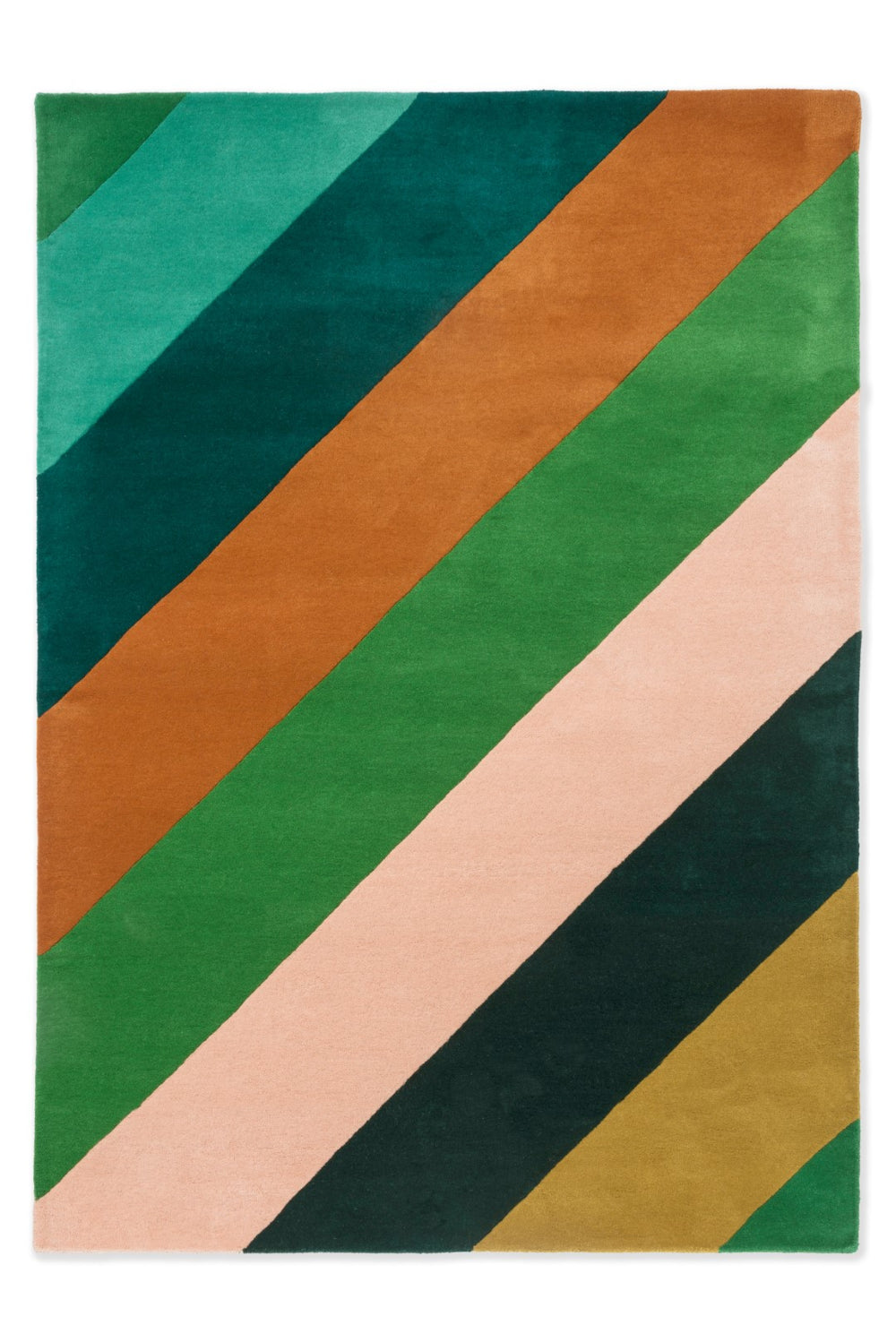Brink & Campman Harlequin Sherbet 100% Pure New Wool Handtufted Rug Stripe Emerald,Amber 100% pure new wool 144417170240-BRINK-CAMPMAN