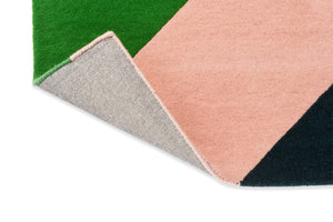 Brink & Campman Harlequin Sherbet 100% Pure New Wool Handtufted Rug Stripe Emerald,Amber 100% pure new wool 144417170240-BRINK-CAMPMAN