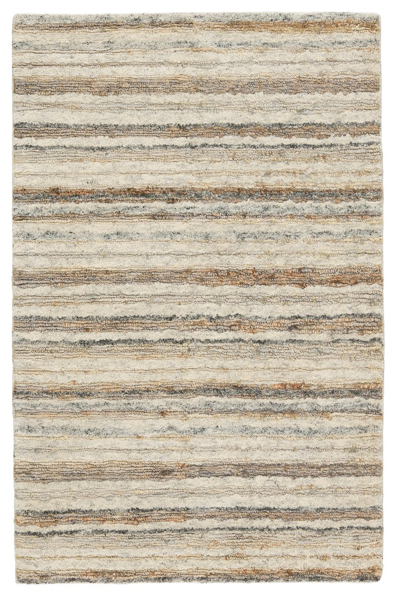 Jaipur Living Hatha Tikka Hat01 Handwoven Handmade 50% Jute 50% Wool Lines Stripes Indoor Rug Gray, Taupe 50% Jute 50% Wool Rug153083