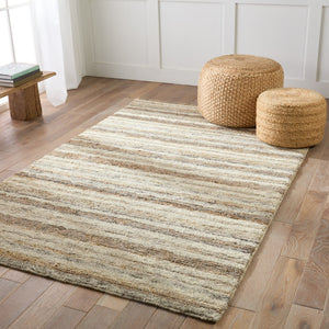 Jaipur Living Hatha Tikka Coastal Global Handmade Indoor Rug Cream 9'x12'