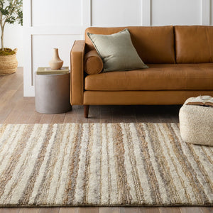 Jaipur Living Hatha Tikka Hat01 Handwoven Handmade 50% Jute 50% Wool Lines Stripes Indoor Rug Gray, Taupe 50% Jute 50% Wool Rug153083