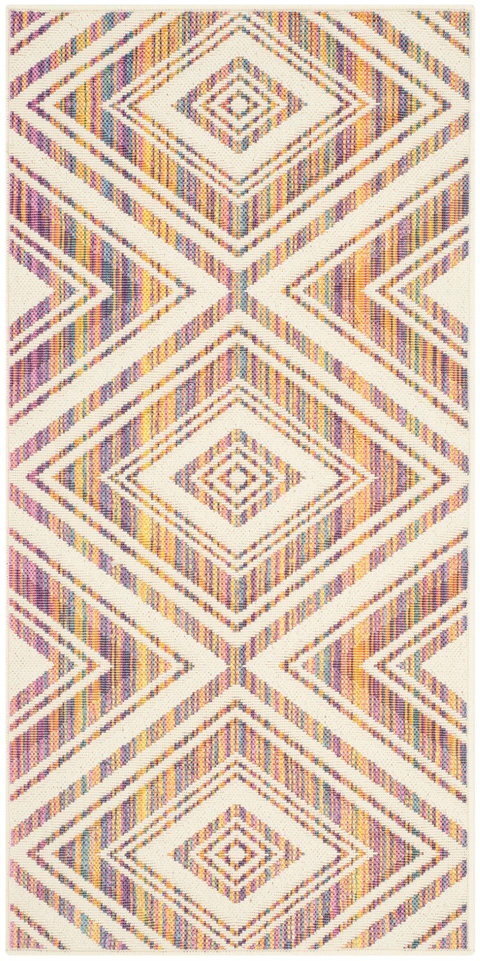 Safavieh Havana Contemporary Area Rug - Geometric Pattern, Vibrant Colors, Durable Power Loomed Design Natural ,Multi Polypropylene Hav209a-4