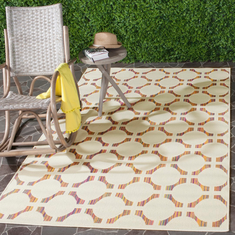 Safavieh Havana Contemporary Area Rug – Geometric Design In Durable Polypropylene For Modern Elegance Natural ,Multi Polypropylene Hav210a-4