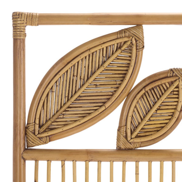 Safavieh Lusine Woven Rattan Mango Wood Headboard Bohemian Coastal Bedroom Honey Wash HBD6503A-Q