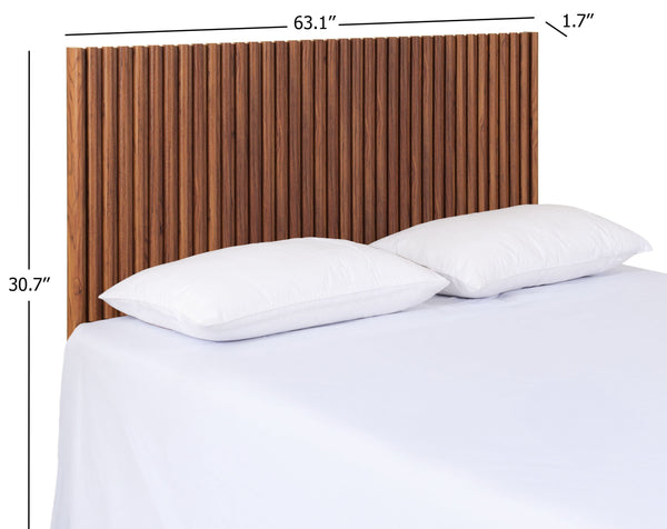 Safavieh Telsi Mounted Headboard - Elegant Wall-mounted Design In Luxurious Wood Veneer For Stylish Bedrooms Walnut Wood Hbd9600a-k