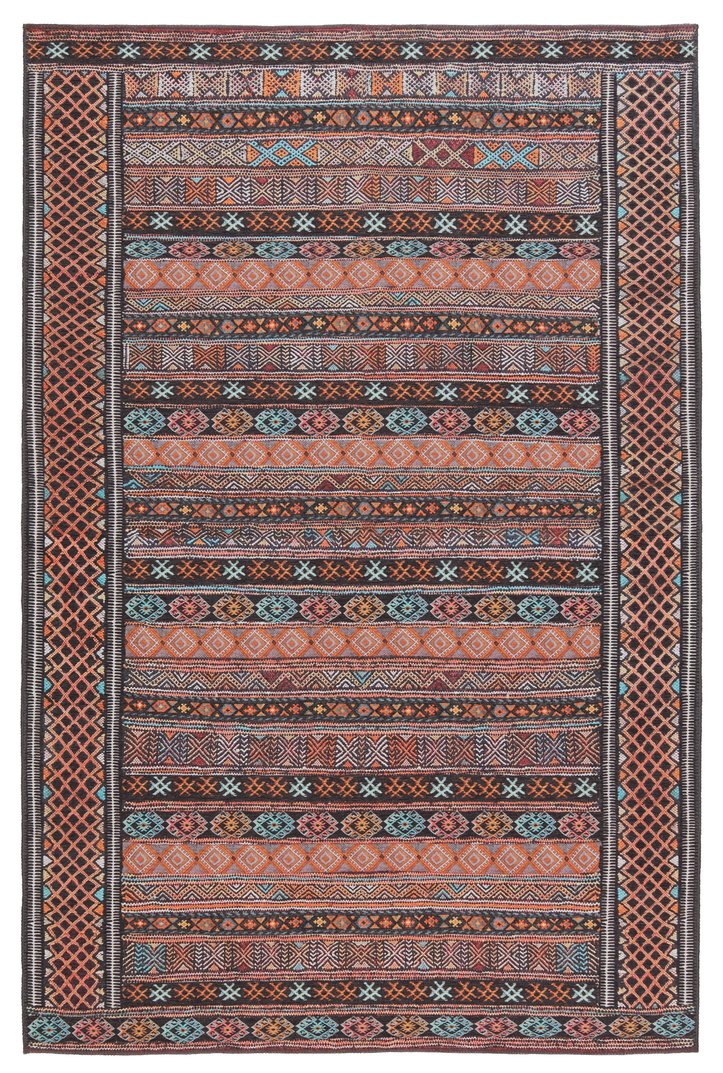 Jaipur Living Harman By Kate Lester Auril Hbl01 Powerloomed Machinemade 100% Polyester Moroccan / Bohemian Tribal Indoor Rug Orange, Blue 100% Polyester, 50%Cot40%Poly10%Oth Rug152904