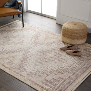 Jaipur Living Kate Lester + Jaipur Living Harman Davina Southwestern Global Machine Made Indoor Rug Beige 7'6"x10'