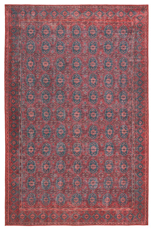 Jaipur Living Kate Lester + Jaipur Living Harman Kalinar Moroccan Global Machine Made Indoor Rug Dark Red 7'6"x10'