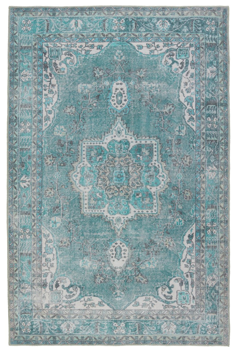 Jaipur Living Harman By Kate Lester Tamara Hbl05 Powerloomed Machinemade 100% Polyester Vintage Medallion Indoor Rug Teal, Green 100% Polyester, 50%Cot40%Poly10%Oth Rug152919