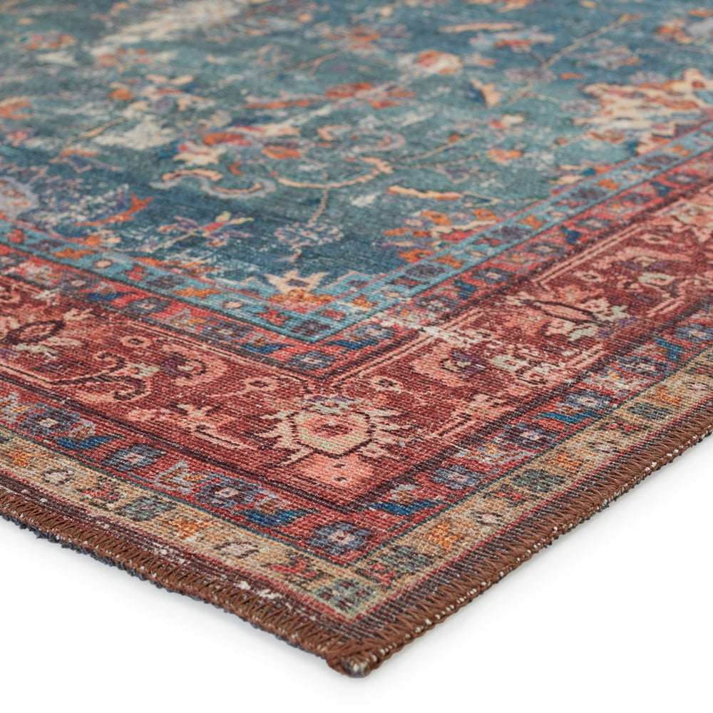 Jaipur Living Harman By Kate Lester Yasha Hbl06 Powerloomed Machinemade 100% Polyester Vintage Border Indoor Rug Blue, Red 100% Polyester, 50%Cot40%Poly10%Oth Rug152925