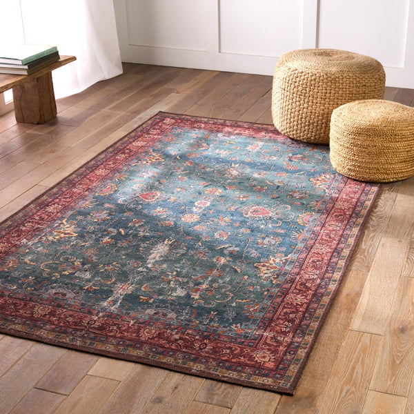 Jaipur Living Kate Lester + Jaipur Living Harman Yasha Updated Traditional Traditional Machine Made Indoor Rug Blue 7'6"x10'