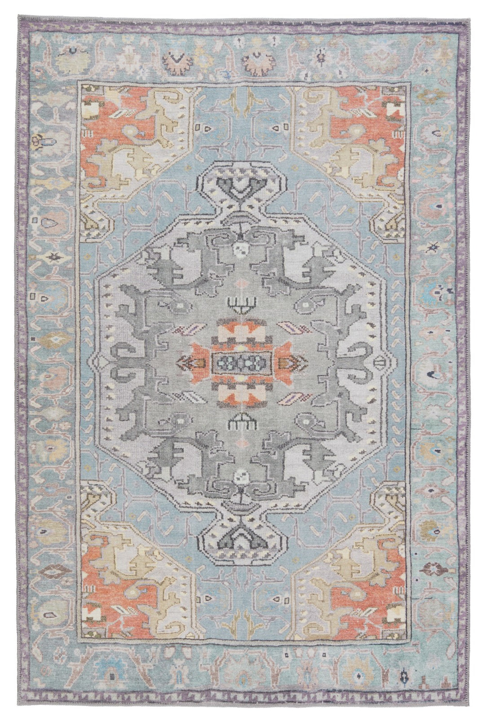 Jaipur Living Kate Lester + Jaipur Living Harman Zenora Southwestern Global Machine Made Indoor Rug Sky Blue 7'6"x10'