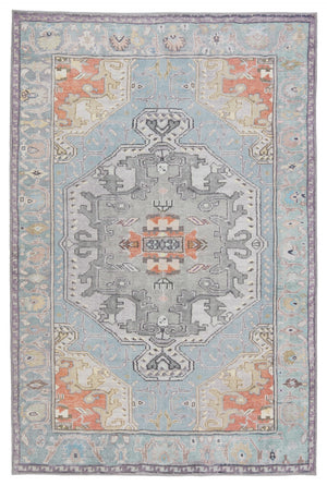 Jaipur Living Kate Lester + Jaipur Living Harman Zenora Southwestern Global Machine Made Indoor Rug Sky Blue 7'6"x10'