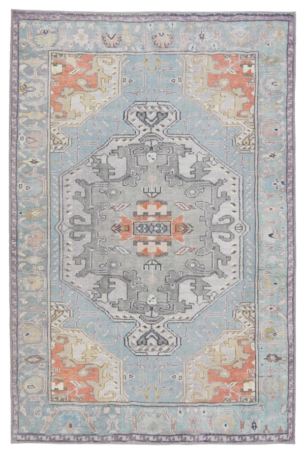 Jaipur Living Kate Lester + Jaipur Living Harman Zenora Southwestern Global Machine Made Indoor Rug Sky Blue 7'6"x10'