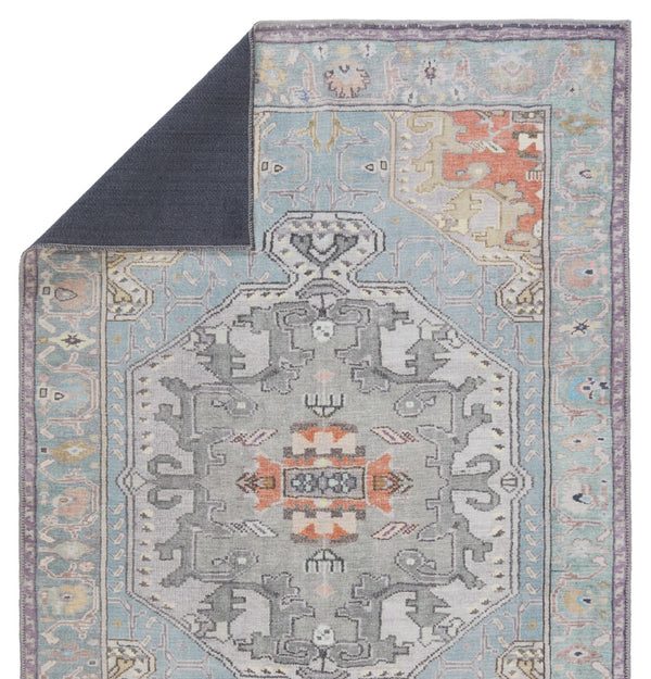 Jaipur Living Kate Lester + Jaipur Living Harman Zenora Southwestern Global Machine Made Indoor Rug Sky Blue 7'6"x10'