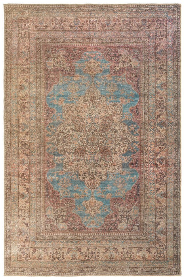 Jaipur Living Harman By Kate Lester Vacherie Hbl08 Powerloomed Machinemade 100% Polyester Vintage Medallion Indoor Rug Brown, Blue 100% Polyester, 50%Cot40%Poly10%Oth Rug152931
