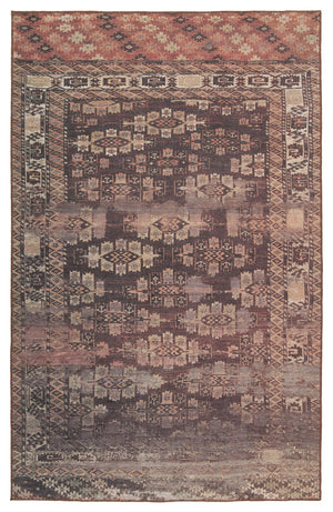 Jaipur Living Kate Lester + Jaipur Living Harman Minerva Southwestern Global Machine Made Indoor Rug Brown 7'6"x10'