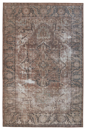 Jaipur Living Kate Lester + Jaipur Living Harman Minita Vintage Traditional Machine Made Indoor Rug Brown 7'6"x10'