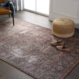 Jaipur Living Kate Lester + Jaipur Living Harman Minita Vintage Traditional Machine Made Indoor Rug Brown 7'6"x10'