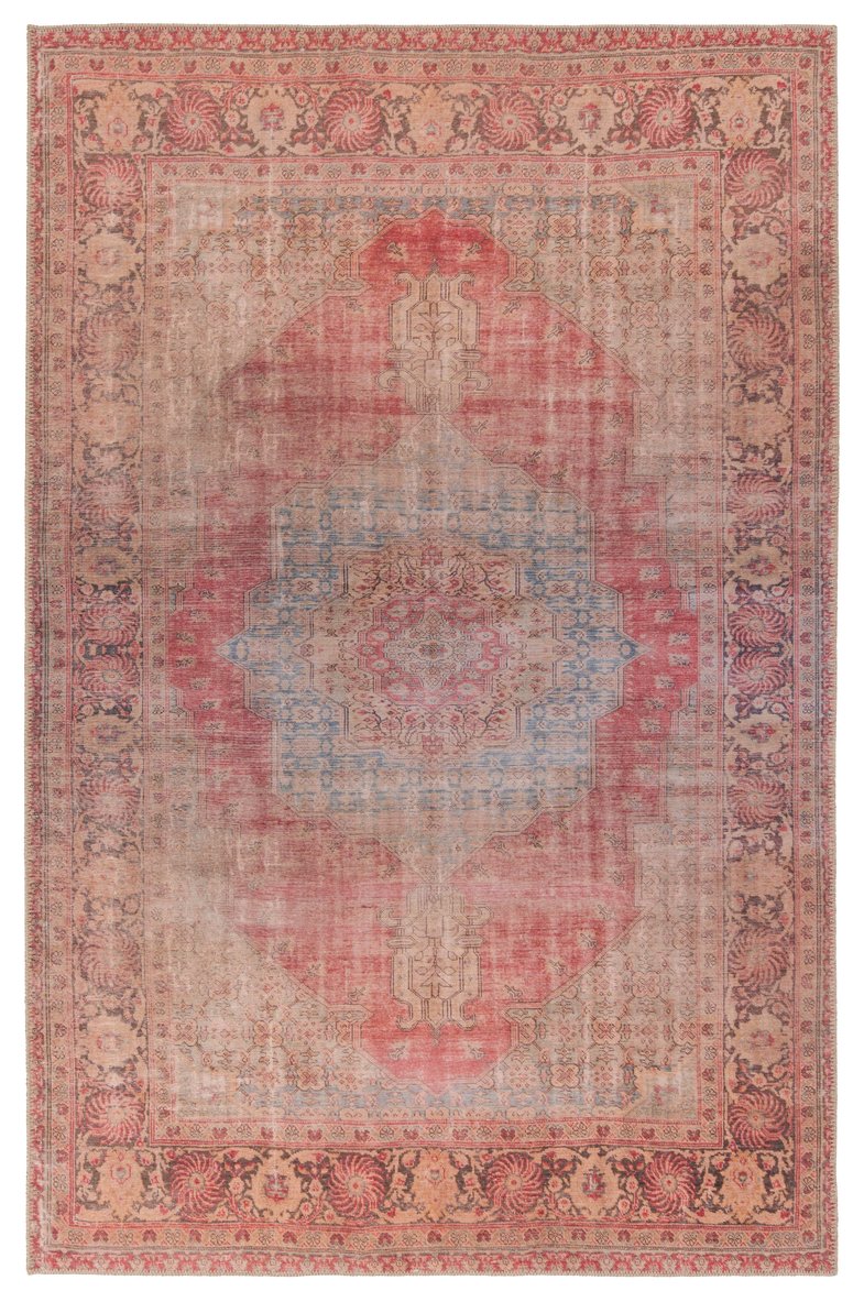 Jaipur Living Harman By Kate Lester Leonine Hbl11 Powerloomed Machinemade 100% Polyester Vintage Medallion Indoor Rug Red, Tan 100% Polyester, 50%Cot40%Poly10%Oth Rug152943