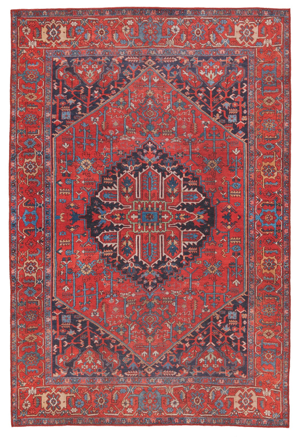 Jaipur Living Kate Lester + Jaipur Living Harman Eterna Vintage Updated Traditional Machine Made Indoor Rug Red 7'6"x10'
