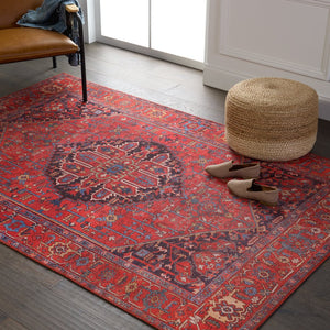 Jaipur Living Harman By Kate Lester Eterna Hbl12 Powerloomed Machinemade 100% Polyester Traditional Medallion Indoor Rug Red, Blue 100% Polyester, 50%Cot40%Poly10%Oth Rug153237
