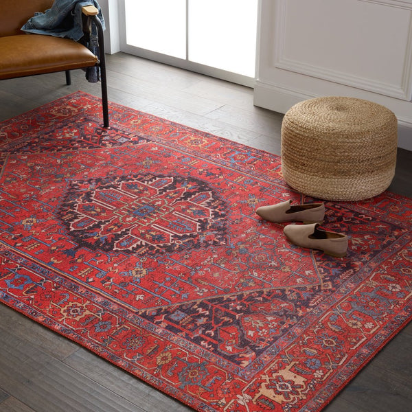 Jaipur Living Harman By Kate Lester Eterna Hbl12 Powerloomed Machinemade 100% Polyester Traditional Medallion Indoor Rug Red, Blue 100% Polyester, 50%Cot40%Poly10%Oth Rug153237