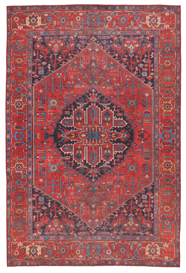 Jaipur Living Harman By Kate Lester Eterna Hbl12 Powerloomed Machinemade 100% Polyester Traditional Medallion Indoor Rug Red, Blue 100% Polyester, 50%Cot40%Poly10%Oth Rug153237