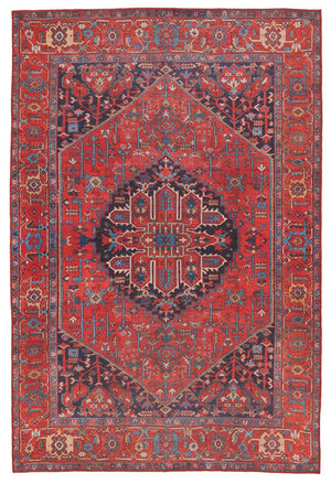 Jaipur Living Harman By Kate Lester Eterna Hbl12 Powerloomed Machinemade 100% Polyester Traditional Medallion Indoor Rug Red, Blue 100% Polyester, 50%Cot40%Poly10%Oth Rug153237