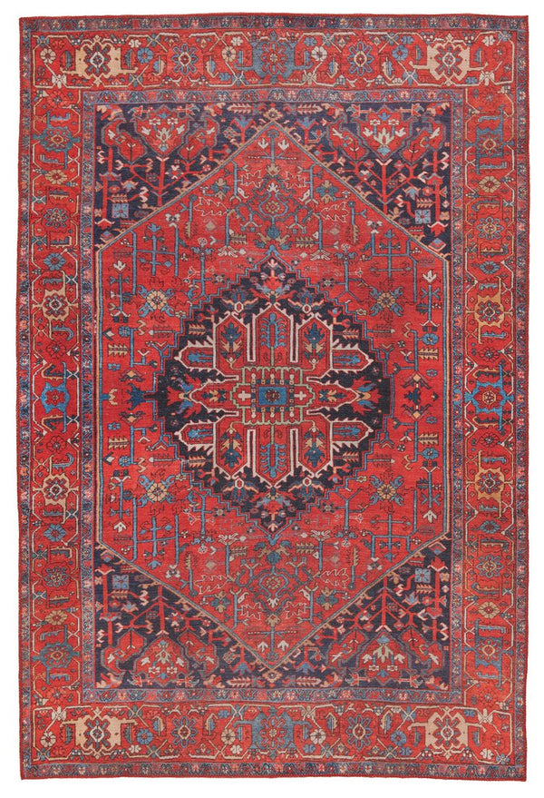 Jaipur Living Harman By Kate Lester Eterna Hbl12 Powerloomed Machinemade 100% Polyester Traditional Medallion Indoor Rug Red, Blue 100% Polyester, 50%Cot40%Poly10%Oth Rug153237