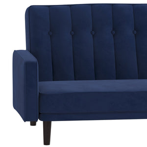 English Elm Carter Premium Tufted Convertible Futon Sofa for Small Spaces - Stylish, Functional & Easy to Assemble Navy HC-1060-NV-GG