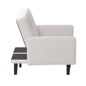 English Elm Carter Premium Tufted Convertible Futon Sofa for Small Spaces - Stylish, Functional & Easy to Assemble Stone HC-1060-STONE-GG