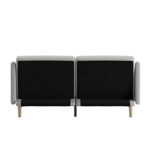 English Elm Carter Premium Tufted Convertible Futon Sofa for Small Spaces - Stylish, Functional & Easy to Assemble Stone HC-1060-STONE-GG