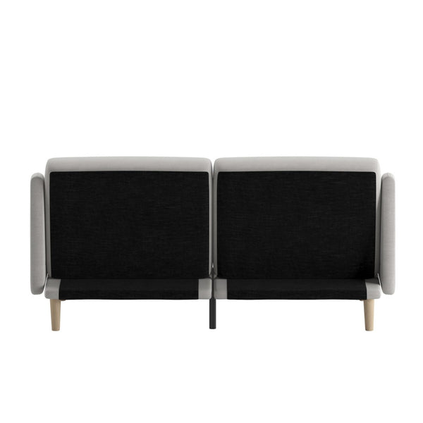 English Elm Carter Premium Tufted Convertible Futon Sofa for Small Spaces - Stylish, Functional & Easy to Assemble Stone HC-1060-STONE-GG