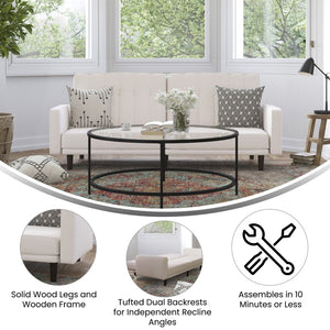 English Elm Carter Premium Tufted Convertible Futon Sofa for Small Spaces - Stylish, Functional & Easy to Assemble Stone HC-1060-STONE-GG