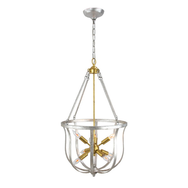 Zeugma Hd117 Elegant Silver & Gold Lantern - Medium Iron Pendant Light Fixture For Stunning Ambiance Silver Leaf With Gold Leaf Iron,Metal Frame Hd117 Silver And Gold