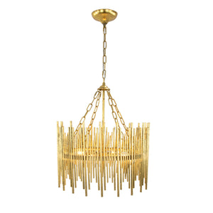 Zeugma Hd132 Gold Chandelier - Dazzling Handmade Ceiling Light Fixture With Sculptural Elegance & 4 Bulbs Gold Leaf Finish Iron,Metal Frame Hd132 Gold