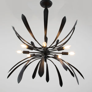 Zeugma Hd134 Elegant Large Chandelier Light Fixture - Stunning Iron Art Design For Exquisite Home Décor Black Finish Iron,Metal Frame Hd134 Black