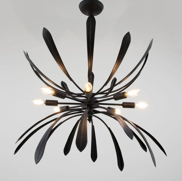 Zeugma Hd134 Elegant Large Chandelier Light Fixture - Stunning Iron Art Design For Exquisite Home Décor Black Finish Iron,Metal Frame Hd134 Black