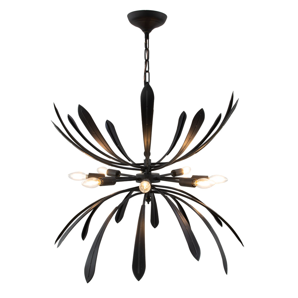 Zeugma Hd134 Elegant Large Chandelier Light Fixture - Stunning Iron Art Design For Exquisite Home Décor Black Finish Iron,Metal Frame Hd134 Black