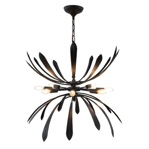 Zeugma Hd134 Elegant Large Chandelier Light Fixture - Stunning Iron Art Design For Exquisite Home Décor Black Finish Iron,Metal Frame Hd134 Black
