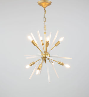 Zeugma Hd136 Elegant Medium-sized Chandelier With 8 Bulb Capacity And Stunning Gold Leaf Accents White Finish With Gold Leaf Iron,Metal Frame Hd136 White And Gold