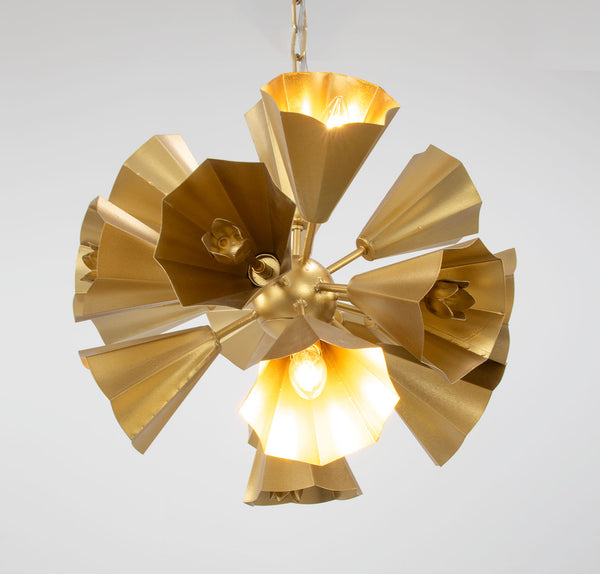 Zeugma Hd139 Elegant White And Gold Chandelier - Medium Size, 8 Bulb Design, Perfect For Modern Spaces Soft Gold Leaf Iron,Metal Frame Hd139 Gold