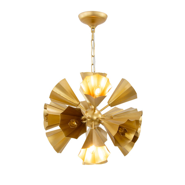 Zeugma Hd139 Elegant White And Gold Chandelier - Medium Size, 8 Bulb Design, Perfect For Modern Spaces Soft Gold Leaf Iron,Metal Frame Hd139 Gold