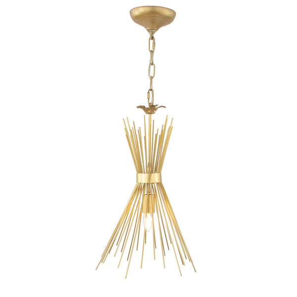 Zeugma Hd144 Elegant Gold Pendant Light - Stunning Iron Frame, Adjustable Chain, Perfect For Modern Spaces Gold Leaf Iron,Metal Frame Hd144 Gold