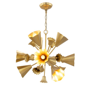 Zeugma Hd149 Stunning Gold Lantern - Elegant Metal Pendant Lighting For Cozy Spaces, 10 Bulb Capacity Soft Gold Leaf Iron,Metal Frame Hd149 Gold