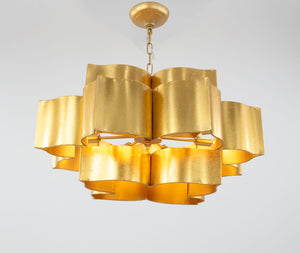 Zeugma Hd151 Stunning Large Iron Pendant Lantern - Elegant 8-bulb Ceiling Light For Luxurious Spaces Gold Leaf Iron,Metal Frame Hd151 Gold