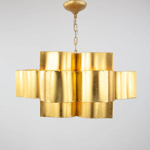 Zeugma Hd151 Stunning Large Iron Pendant Lantern - Elegant 8-bulb Ceiling Light For Luxurious Spaces Gold Leaf Iron,Metal Frame Hd151 Gold