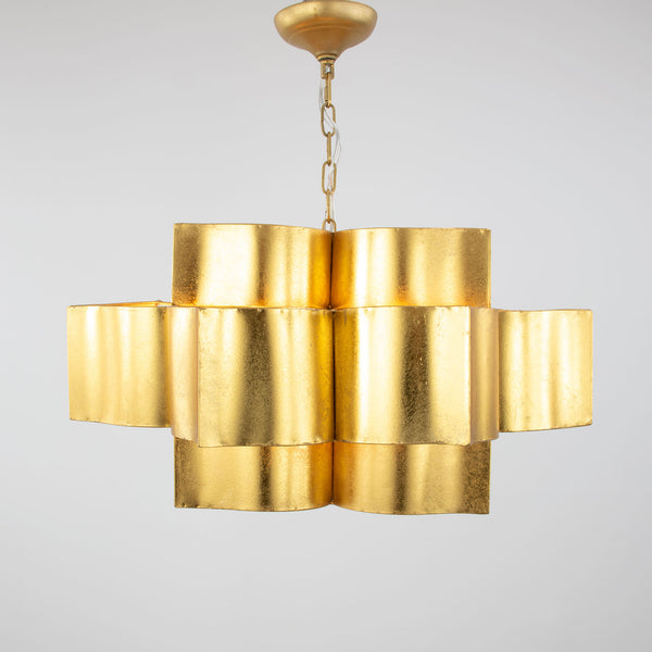 Zeugma Hd151 Stunning Large Iron Pendant Lantern - Elegant 8-bulb Ceiling Light For Luxurious Spaces Gold Leaf Iron,Metal Frame Hd151 Gold